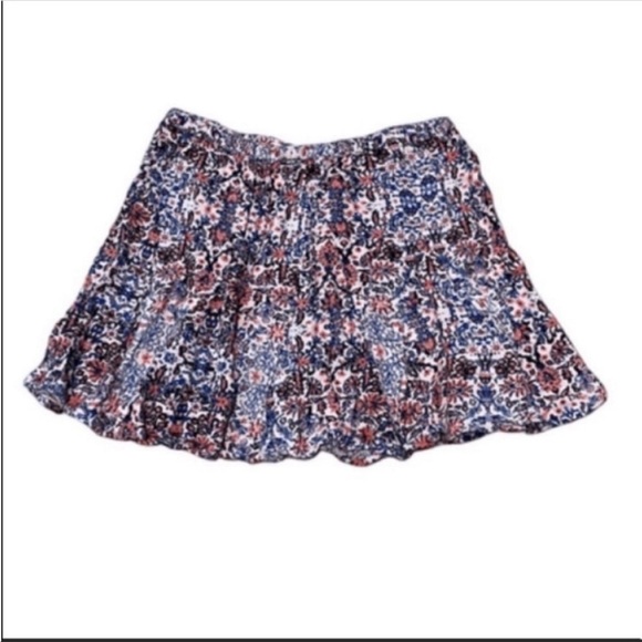 Anthropologie Ella Moss floral print flared rayon elastic waist mini skirt. Sm - Picture 1 of 3